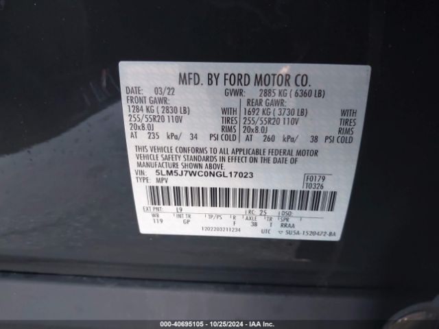 5LM5J7WC0NGL17023 Lincoln Aviator Reserve