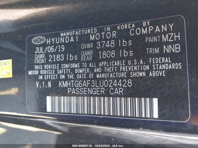 Hyundai Veloster 2.0 2020 KMHTG6AF3LU024428 Image 9