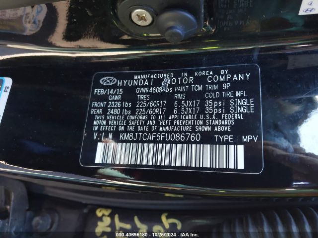 KM8JTCAF5FU086760 Hyundai TUCSON GLS