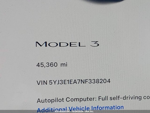 Tesla Model 3 Rear-wheel Drive 2022 5YJ3E1EA7NF338204 Image 16