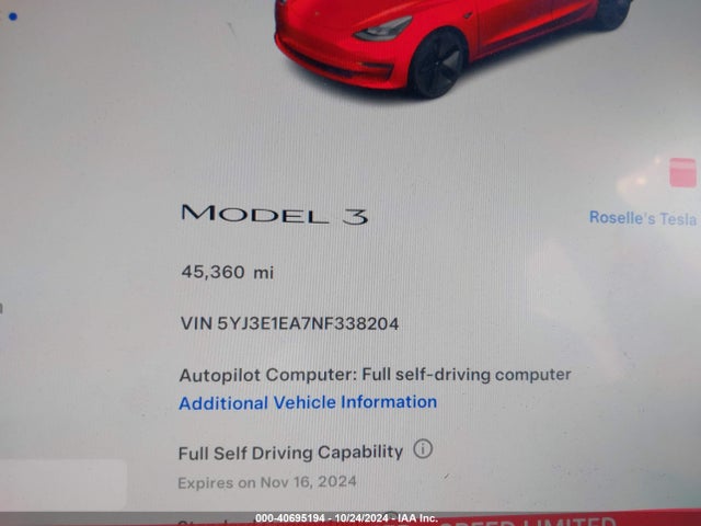 2022 TESLA MODEL 3 5YJ3E1EA7NF338204 Photo 6