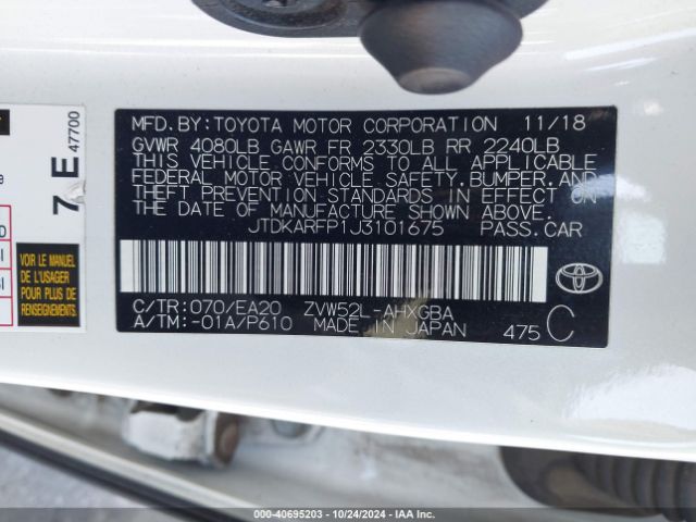 JTDKARFP1J3101675 Toyota Prius Prime Premium