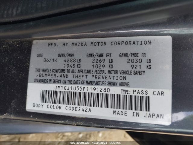 JM1GJ1U55F1191280 Mazda Mazda6 I Sport
