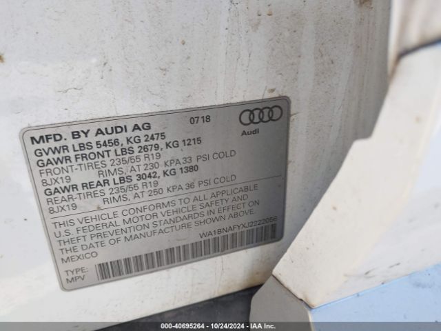 WA1BNAFYXJ2222056 Audi Q5 2.0t Premium/2.0t Tech Premium