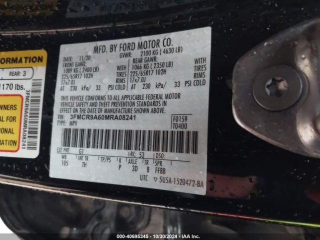 3FMCR9A60MRA08241 Ford Bronco Sport