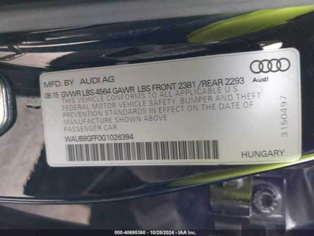 WAUB8GFF0G1026394 Audi A3 2.0t Premium