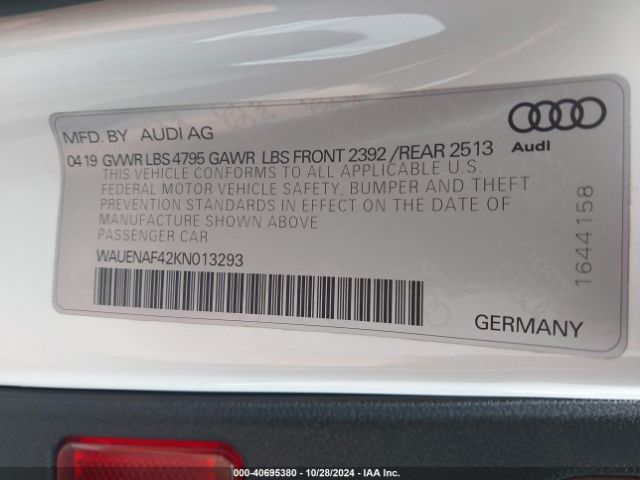 WAUENAF42KN013293 Audi A4 45 Premium