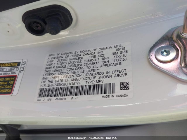 Honda CR-V LX 2018 2HKRW5H30JH415177 Image 9