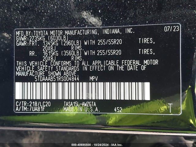 Toyota Grand Highlander Limited 2024 5TDAAAB51RS004844 Image 9