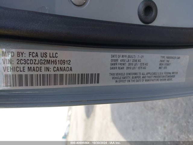 Dodge Challenger Gt 2021 2C3CDZJG2MH610912 Image 9