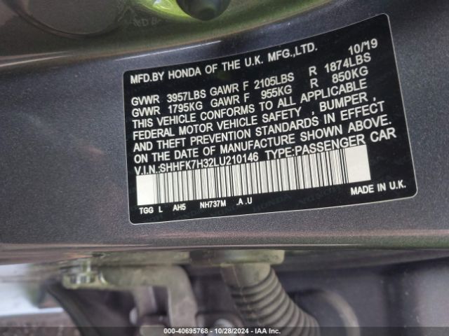 SHHFK7H32LU210146 Honda Civic Lx