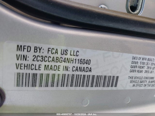 2C3CCABG4NH116040 Chrysler 300 S