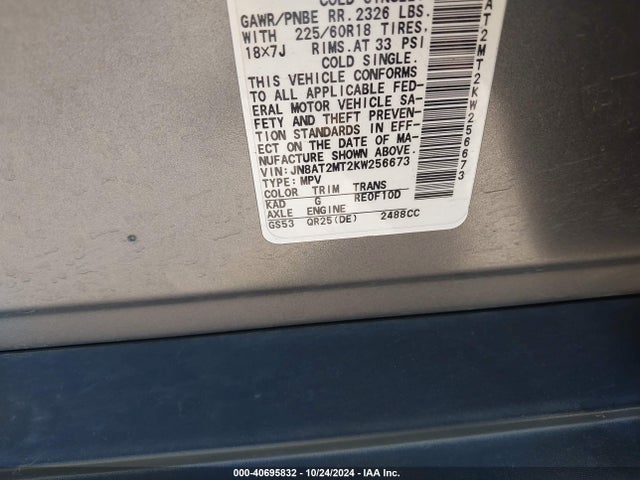 Nissan ROGUE SV 2019 JN8AT2MT2KW256673 Image 9