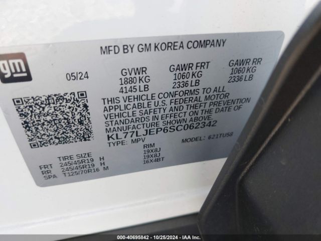KL77LJEP6SC062342 Chevrolet Trax Fwd 2rs