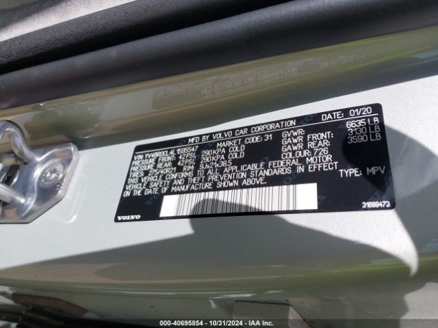 YV4BR0CL4L1595547 Volvo Xc90 Hybrid T8 Inscription 7 Passenger