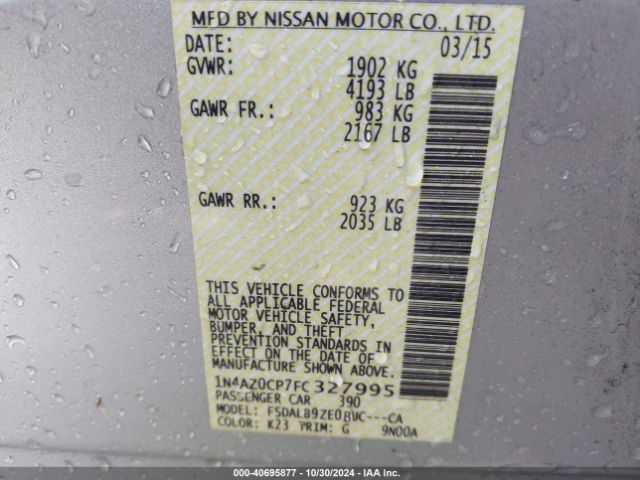 Nissan LEAF S 2015 1N4AZ0CP7FC327995 Image 9