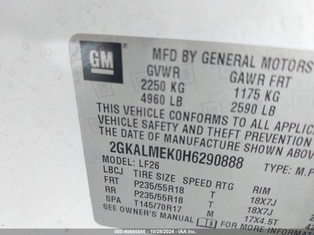 2GKALMEK0H6290888 GMC Terrain Sle-1
