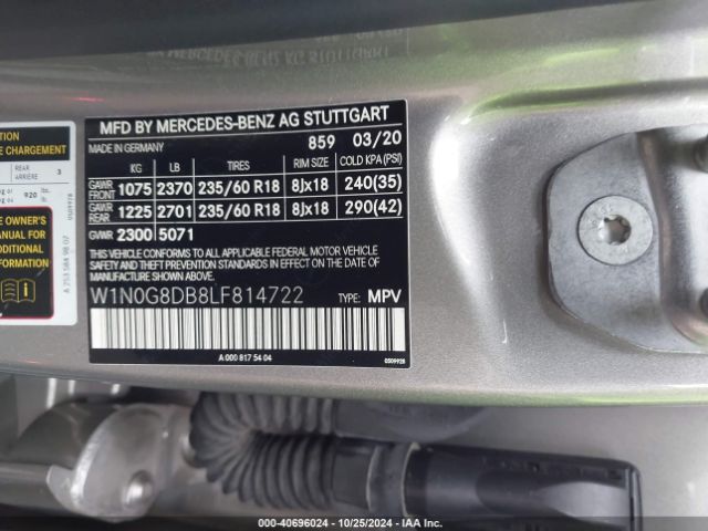 W1N0G8DB8LF814722 Mercedes-Benz GLC 300