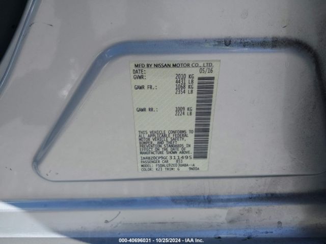 1N4BZ0CP9GC311495 Nissan Leaf Sl