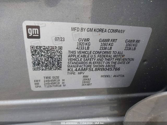 KL4AMFSL8RB045766 Buick Encore Gx Avenir Fwd