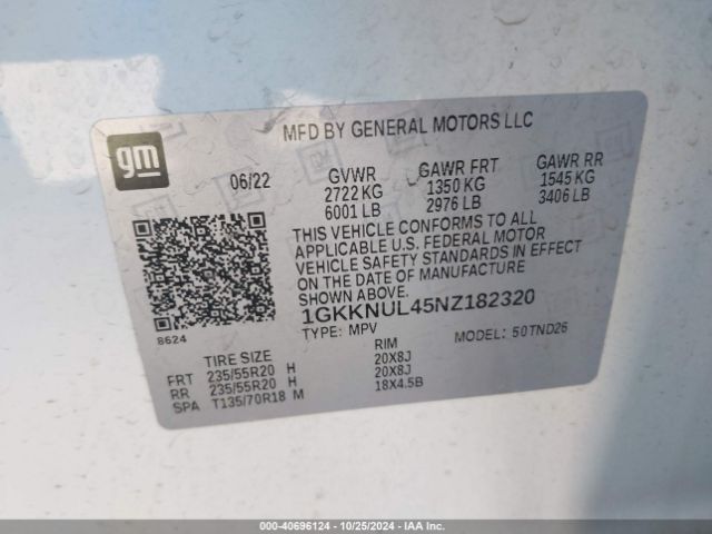 2022 GMC ACADIA 1GKKNUL45NZ182320 Photo 8