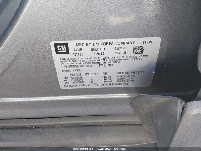 KL4MMDS24MB133246 Buick Encore Gx Fwd Select