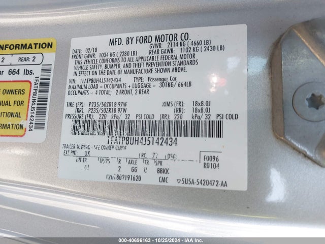 Ford Mustang Ecoboost Premium 2018 1FATP8UH4J5142434 Image 9