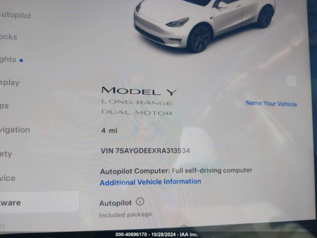 7SAYGDEEXRA313534 Tesla Model Y Long Range Dual Motor All-wheel Drive