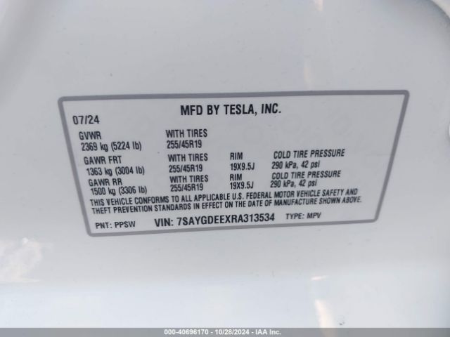 7SAYGDEEXRA313534 Tesla Model Y Long Range Dual Motor All-wheel Drive