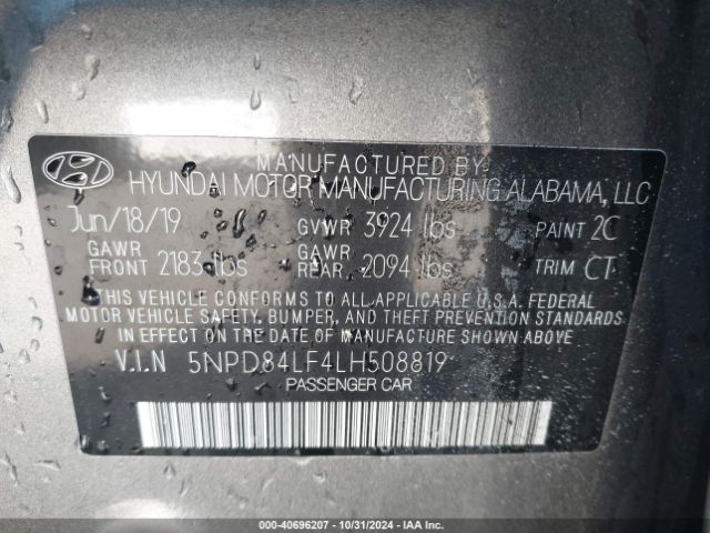 5NPD84LF4LH508819 Hyundai Elantra Value Edition