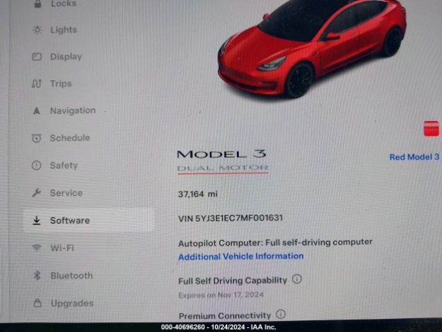 5YJ3E1EC7MF001631 Tesla Model 3 Performance Dual Motor All-wheel Drive