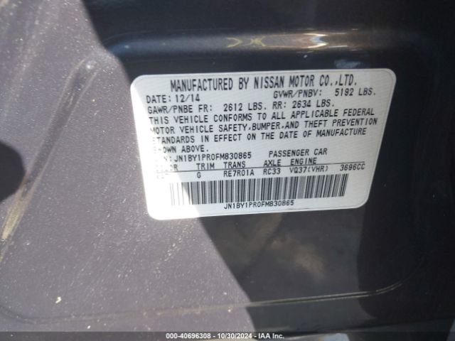 JN1BY1PR0FM830865 Infiniti Q70l 3.7x