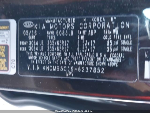 KNDMB5C19H6237852 KIA SEDONA LX