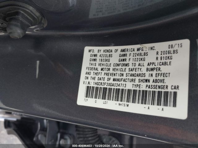 1HGCR2F3XGA034713 Honda ACCORD LX