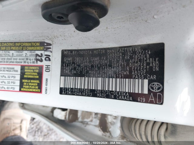 Toyota Corolla S Plus 2014 2T1BURHEXEC116191 Image 9
