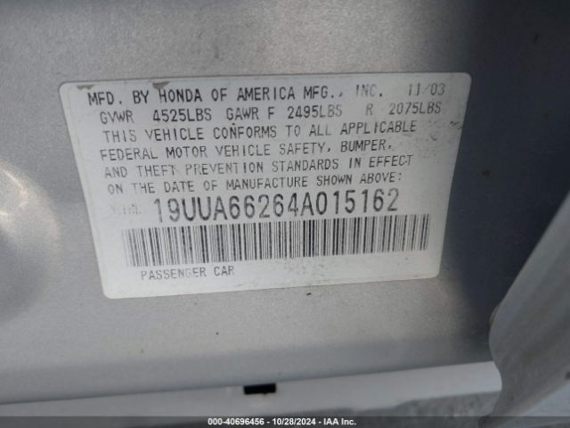 2004 ACURA TL 19UUA66264A015162 Photo 8