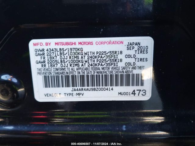 2011 MITSUBISHI OUTLANDER SPORT JA4AR4AU9BZ000414 Photo 8