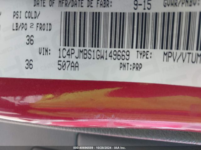 1C4PJMBS1GW149669 Jeep Cherokee Trailhawk