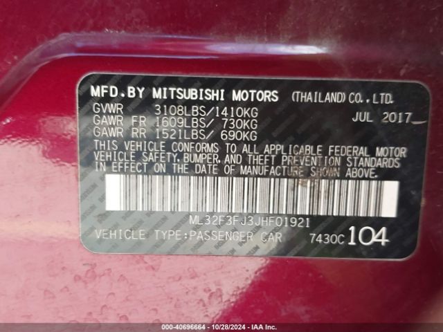 2018 MITSUBISHI MIRAGE G4 ML32F3FJ3JHF01921 Photo 8