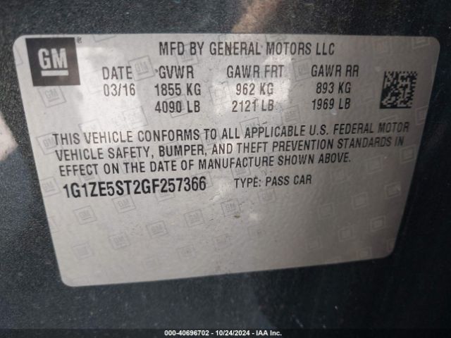 1G1ZE5ST2GF257366 Chevrolet MALIBU 1LT