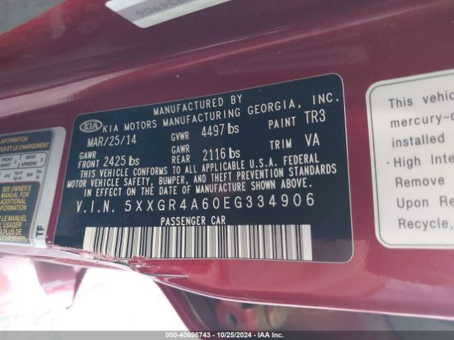 5XXGR4A60EG334906 KIA Optima Sx Turbo