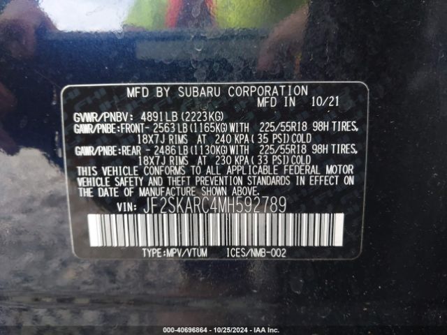 JF2SKARC4MH592789 Subaru Forester Sport