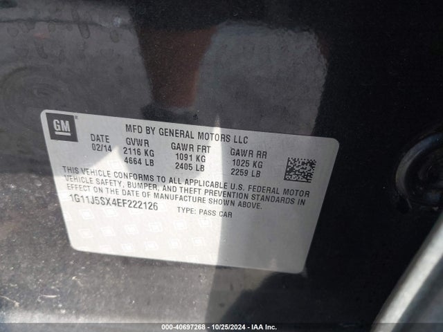 Chevrolet Malibu 2lz 2014 1G11J5SX4EF222126 Image 9