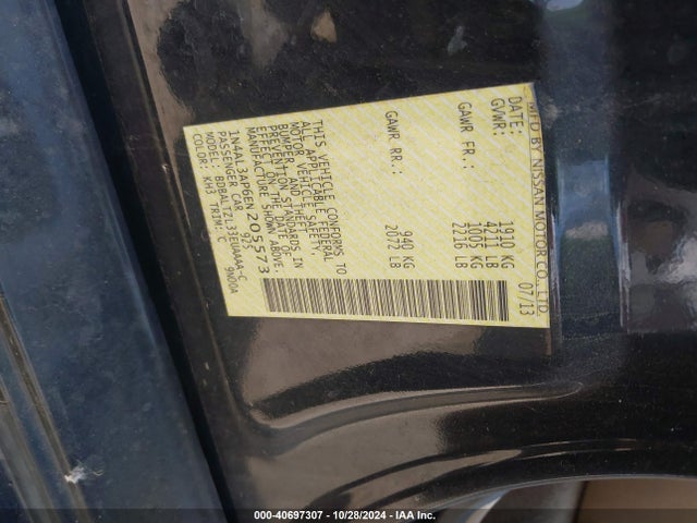 Nissan Altima 2.5 Sv 2014 1N4AL3AP6EN205573 Image 9