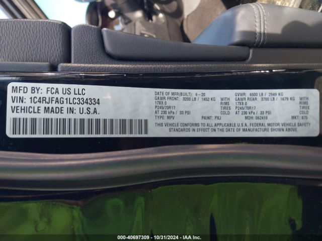 1C4RJFAG1LC334334 Jeep Grand Cherokee Laredo E 4x4