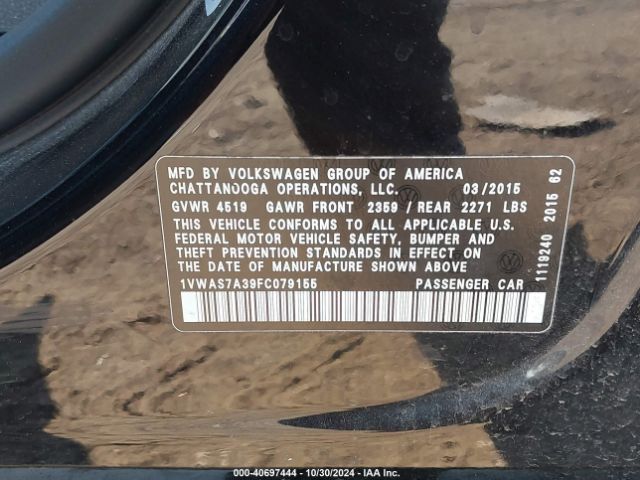 1VWAS7A39FC079155 Volkswagen Passat 1.8t Limited Edition