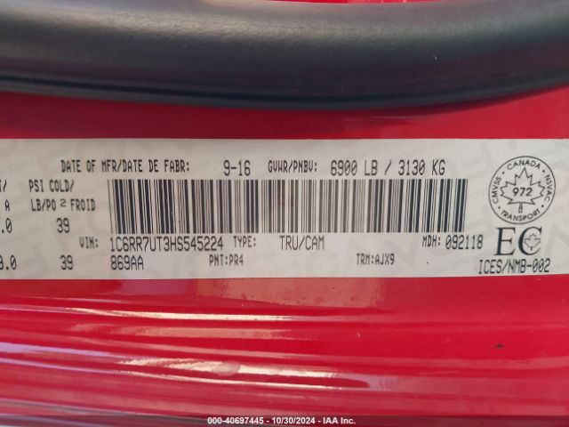1C6RR7UT3HS545224 RAM 1500 Sport