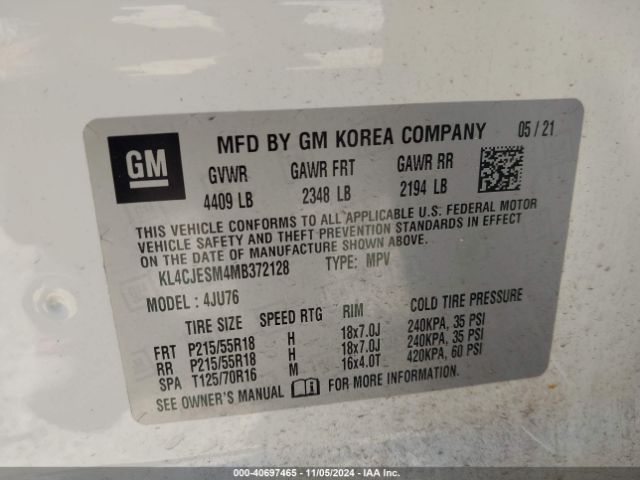 2021 BUICK ENCORE KL4CJESM4MB372128 Photo 8
