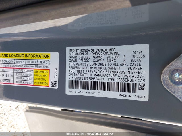 Honda Civic Sport 2025 2HGFE2F52SH508903 Image 9