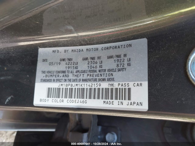 Mazda MAZDA3 2019 JM1BPBJM1K1142159 Image 9